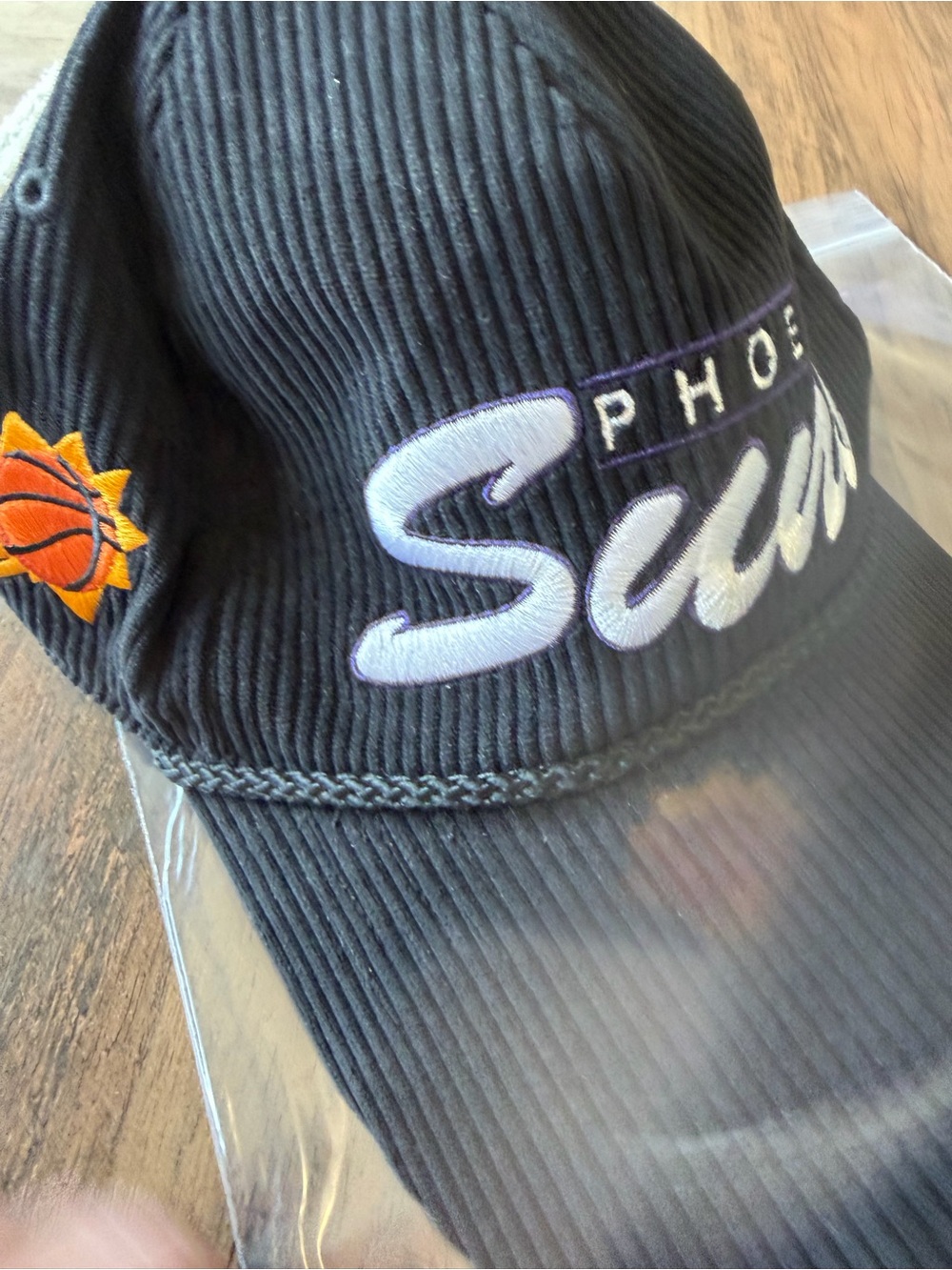 '47 Black Corduroy Baseball Cap Phoenix Suns embroidered Green Undervisor NeW - Picture 13 of 15